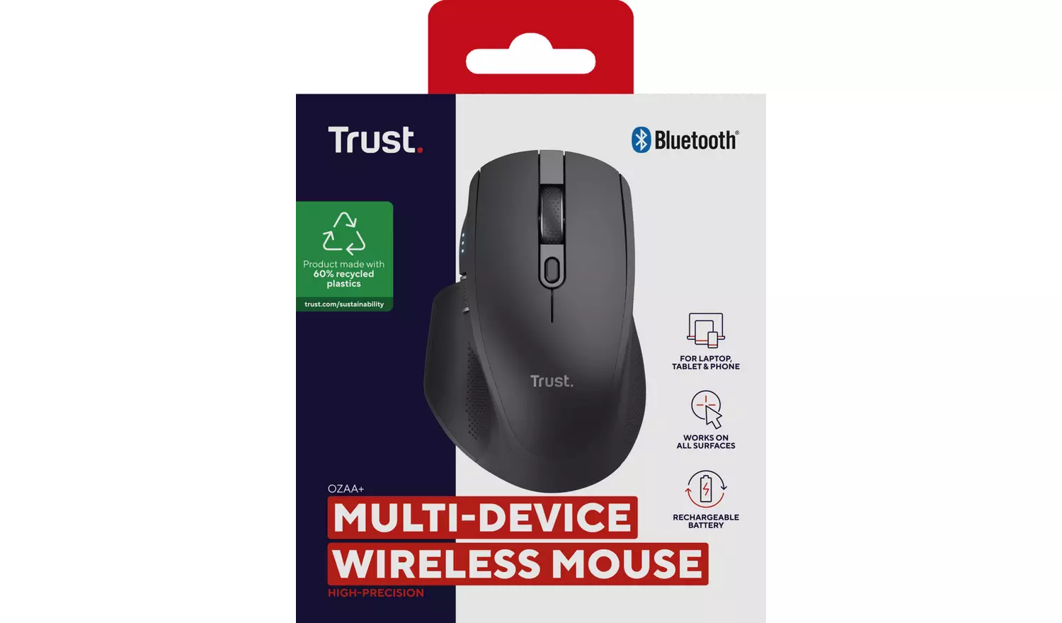 Trust Ozaa Plus Multi-Device Wireless Mouse - Black