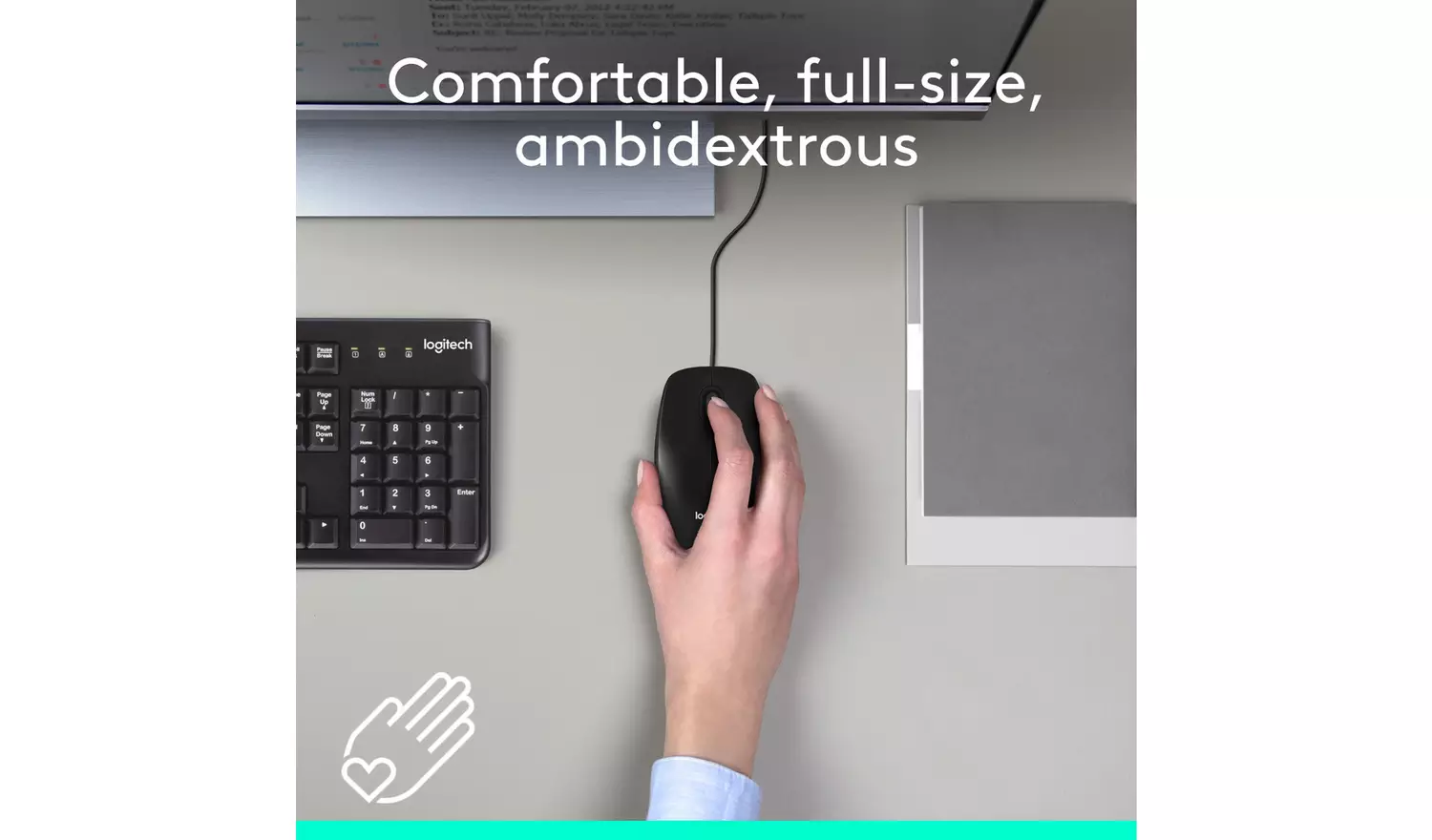 Logitech M100 Wired Mouse - Black