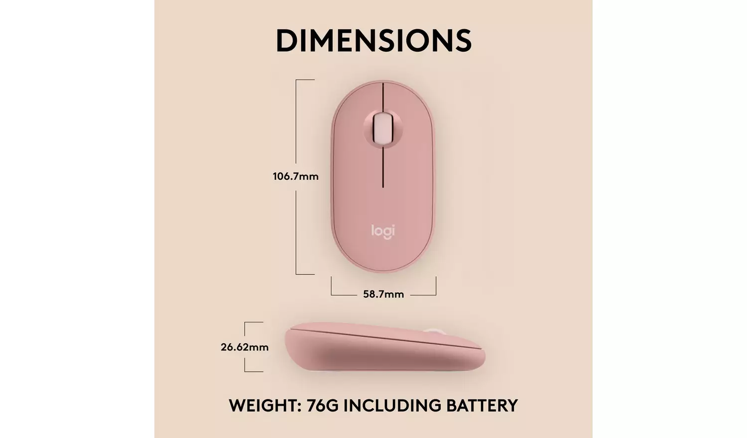 Logitech Pebble 2 M350s Wireless Mouse - Rose