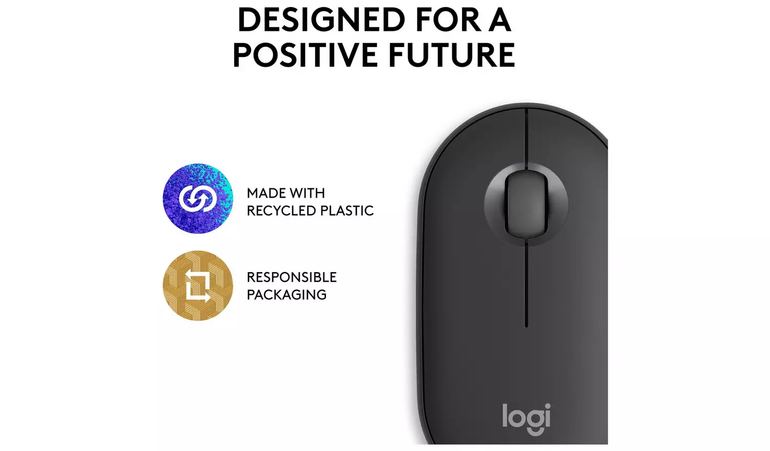 Logitech Pebble 2 M350S Wireless Mouse - Graphite