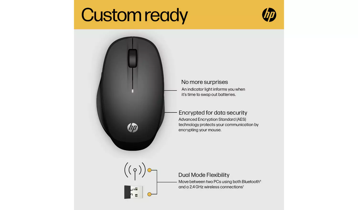 HP Dual Mode Wireless Mouse - Black