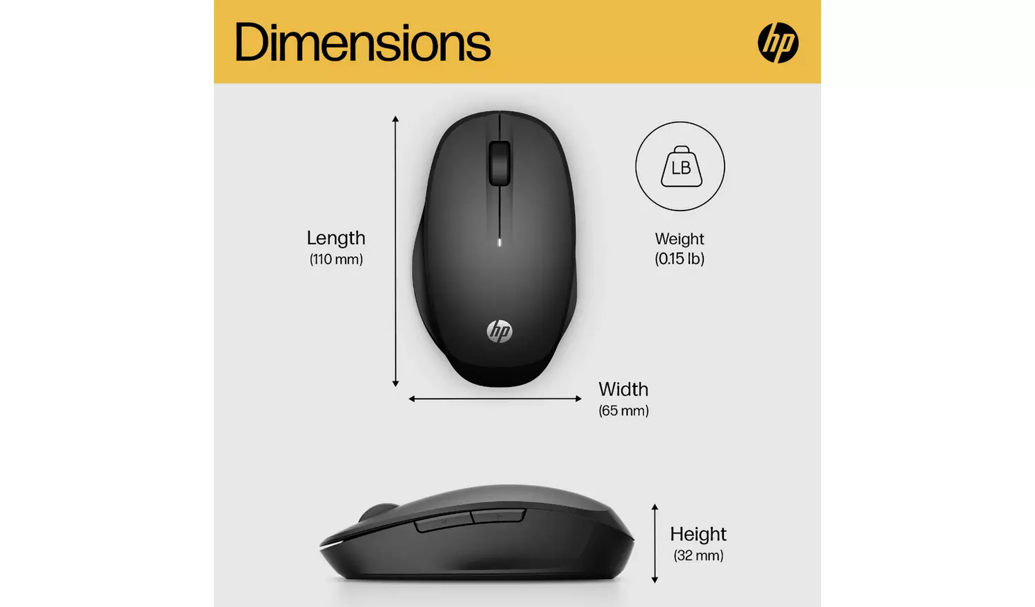 HP Dual Mode Wireless Mouse - Black