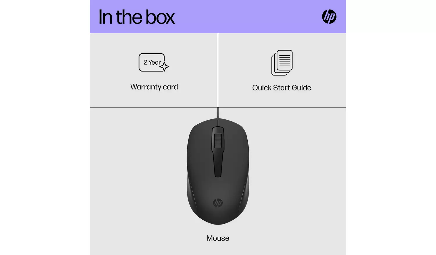 HP 150 Wired Mouse - Black