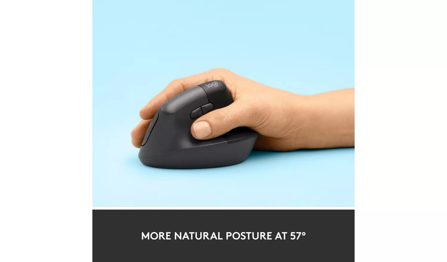 Logitech Lift Vertical Ergonomic Wireless Mouse - Black