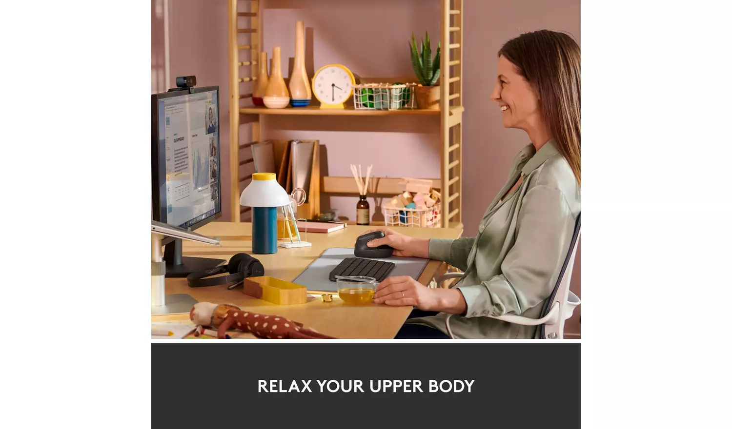 Logitech Lift Vertical Ergonomic Wireless Mouse - Black