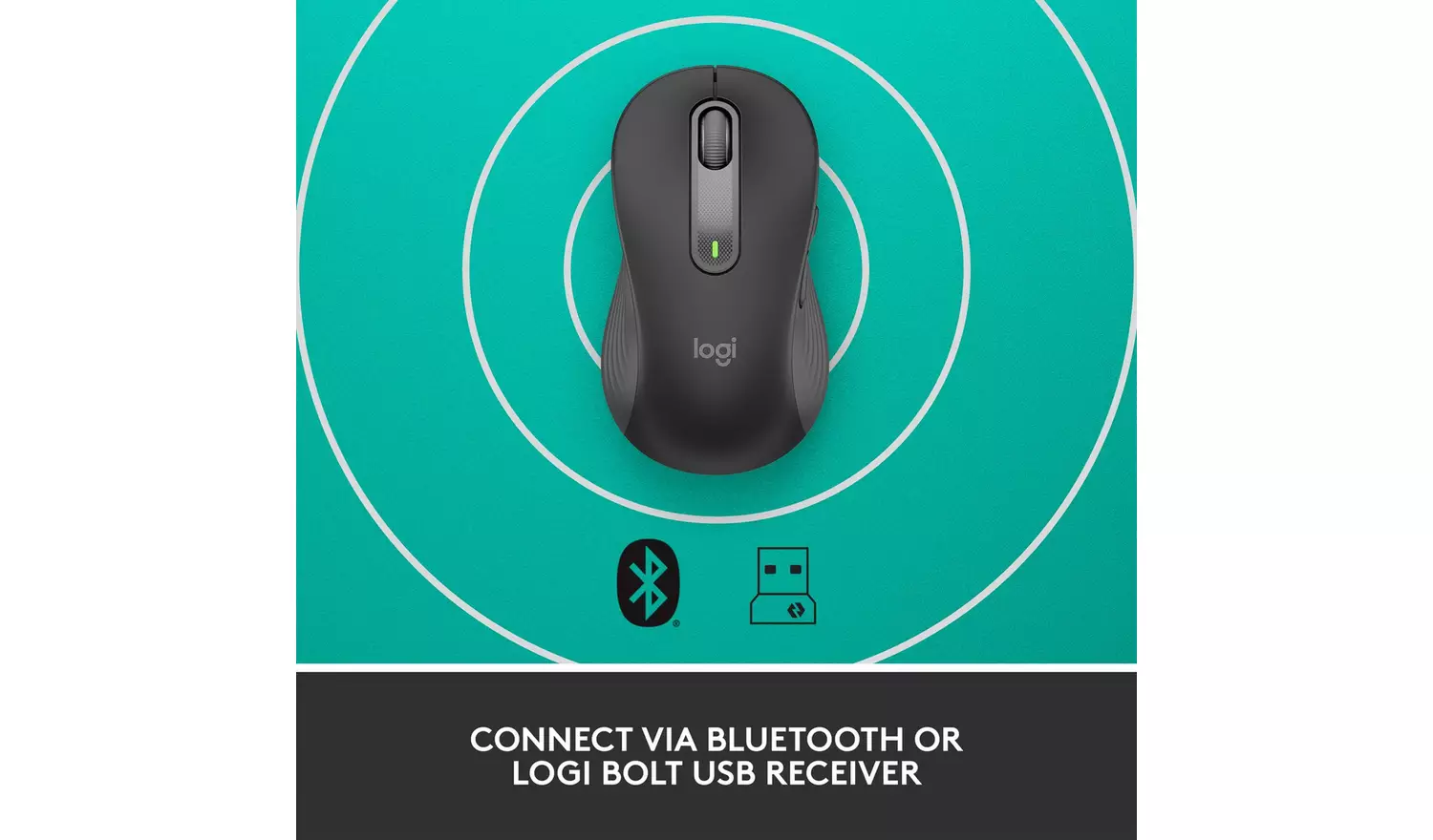 Logitech M650 Left Handed Wireless Mouse - Black