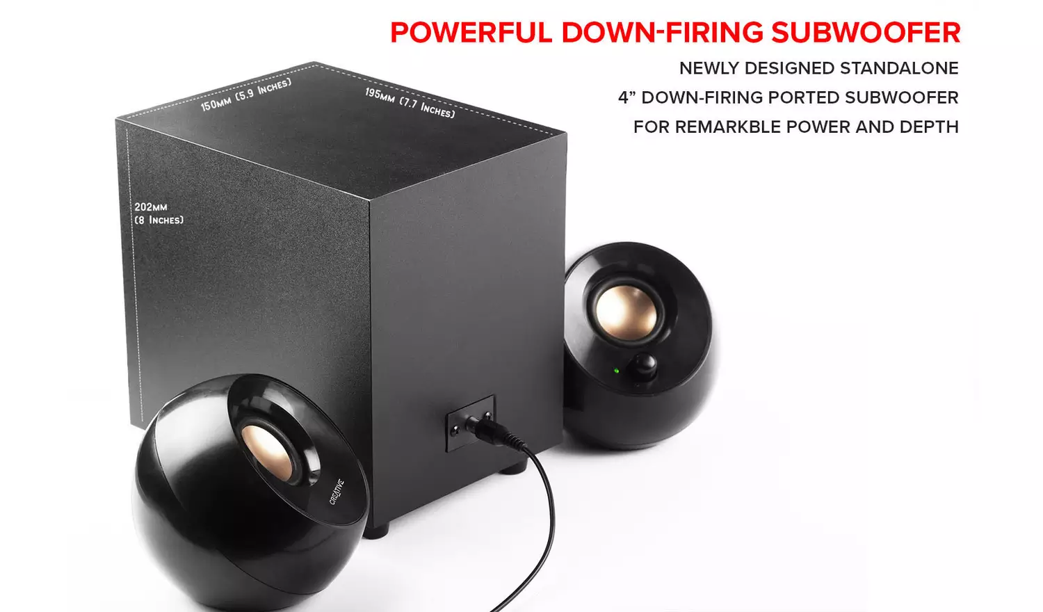 Creative Pebble Plus 2.1 USB Desktop Speakers with Subwoofer