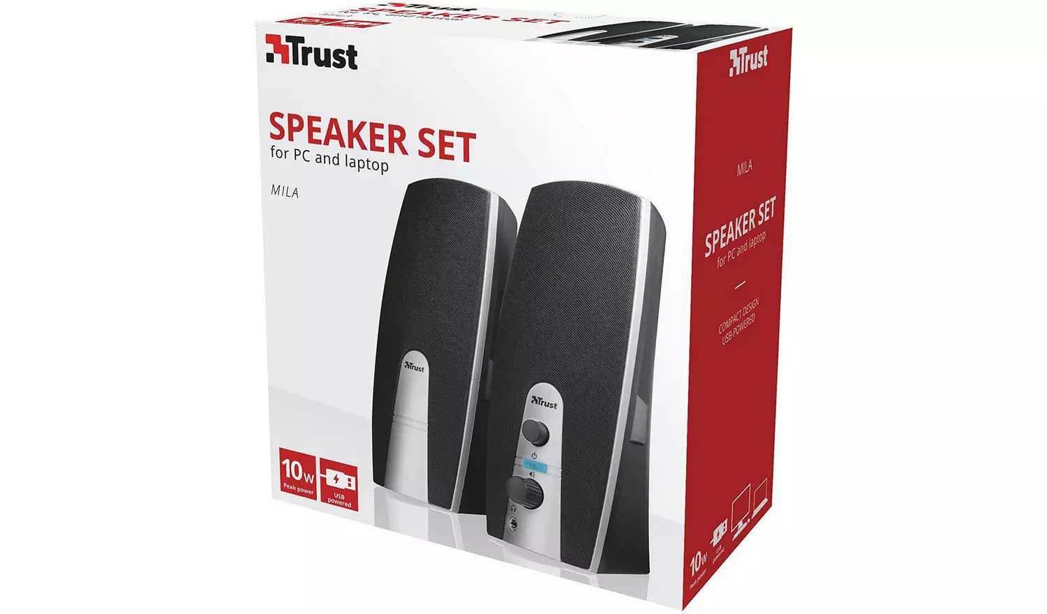 Trust Mila 2.0 PC Speaker Set - Black and Silver