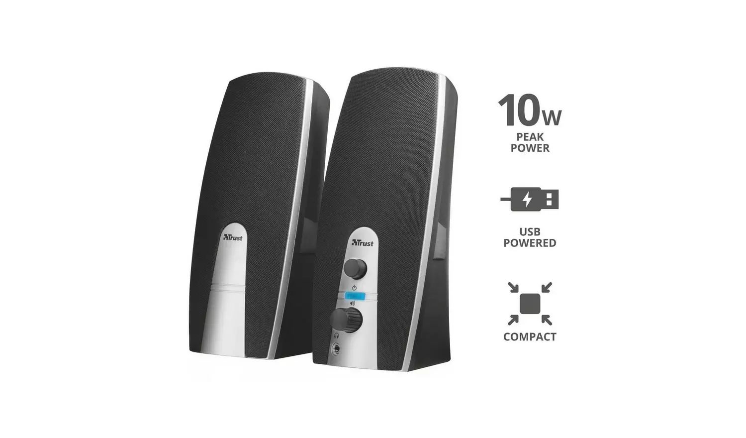 Trust Mila 2.0 PC Speaker Set - Black and Silver