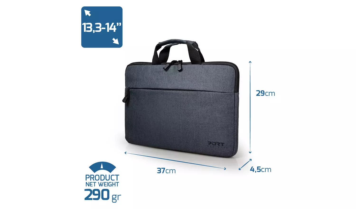 Port Designs Belize 13.3-14 Inch Laptop Bag - Grey