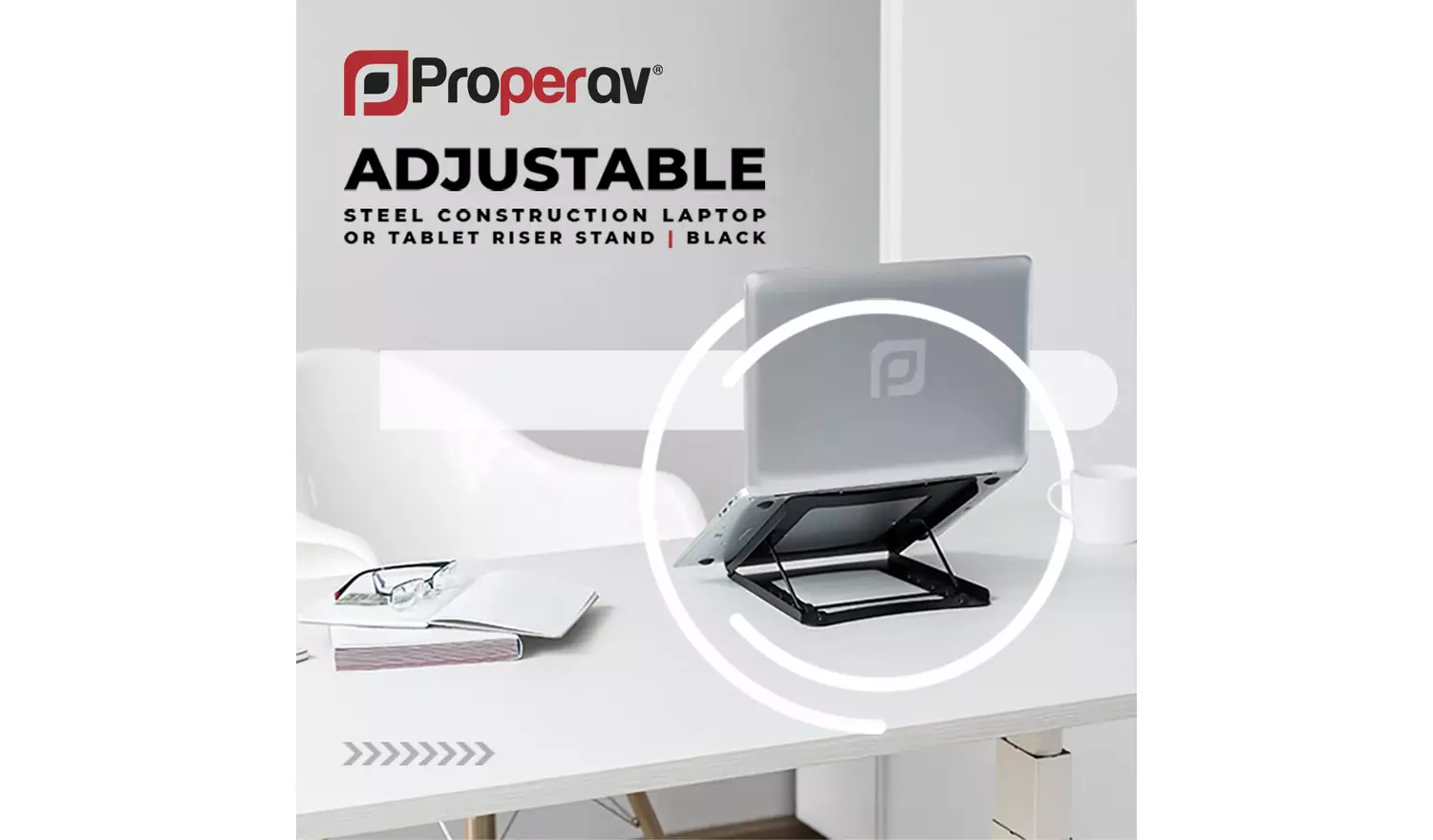 Proper AV Foldable Laptop Stand and Tablet Riser