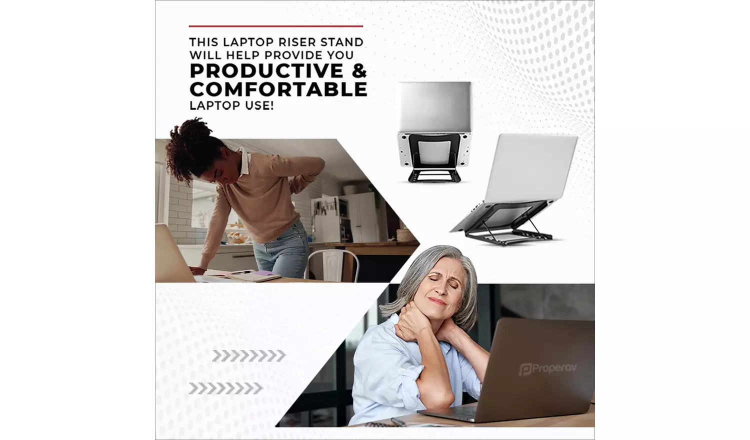 Proper AV Foldable Laptop Stand and Tablet Riser