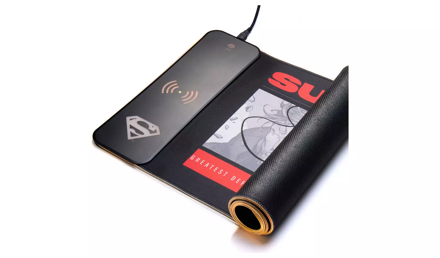 Superman Wireless Charging RGB Gaming Mat