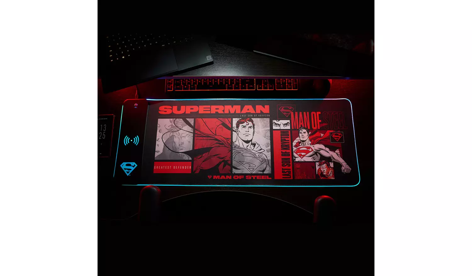 Superman Wireless Charging RGB Gaming Mat