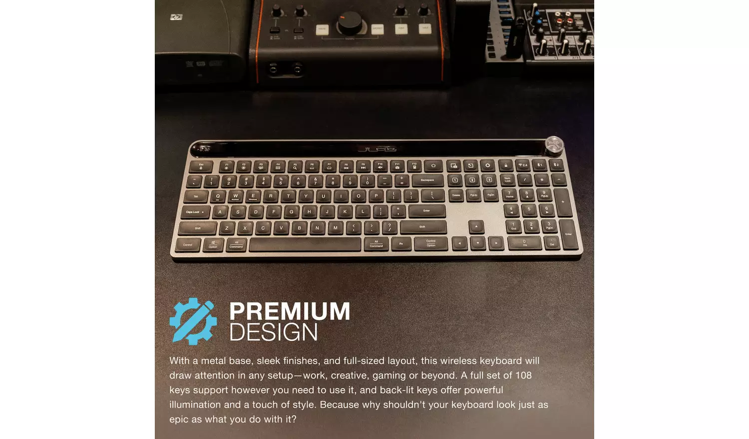 JLab Epic Wireless Bluetooth Keyboard - Black