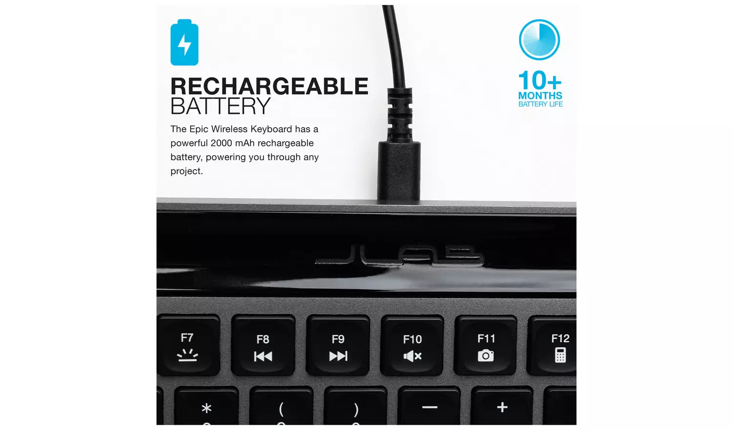 JLab Epic Wireless Bluetooth Keyboard - Black