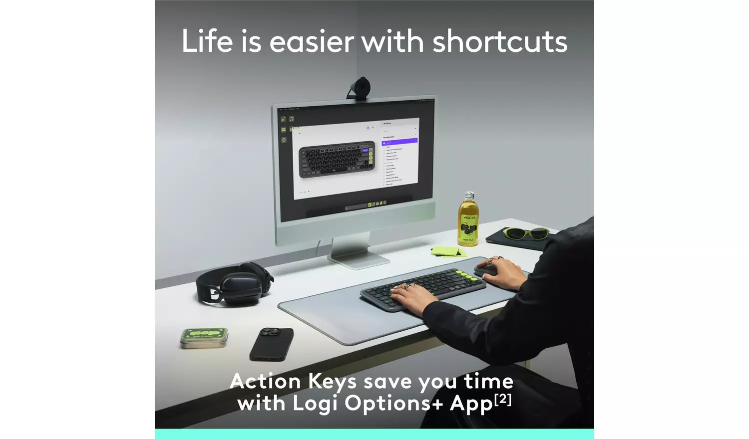 Logitech POP Icon Keys Wireless Keyboard - Graphite