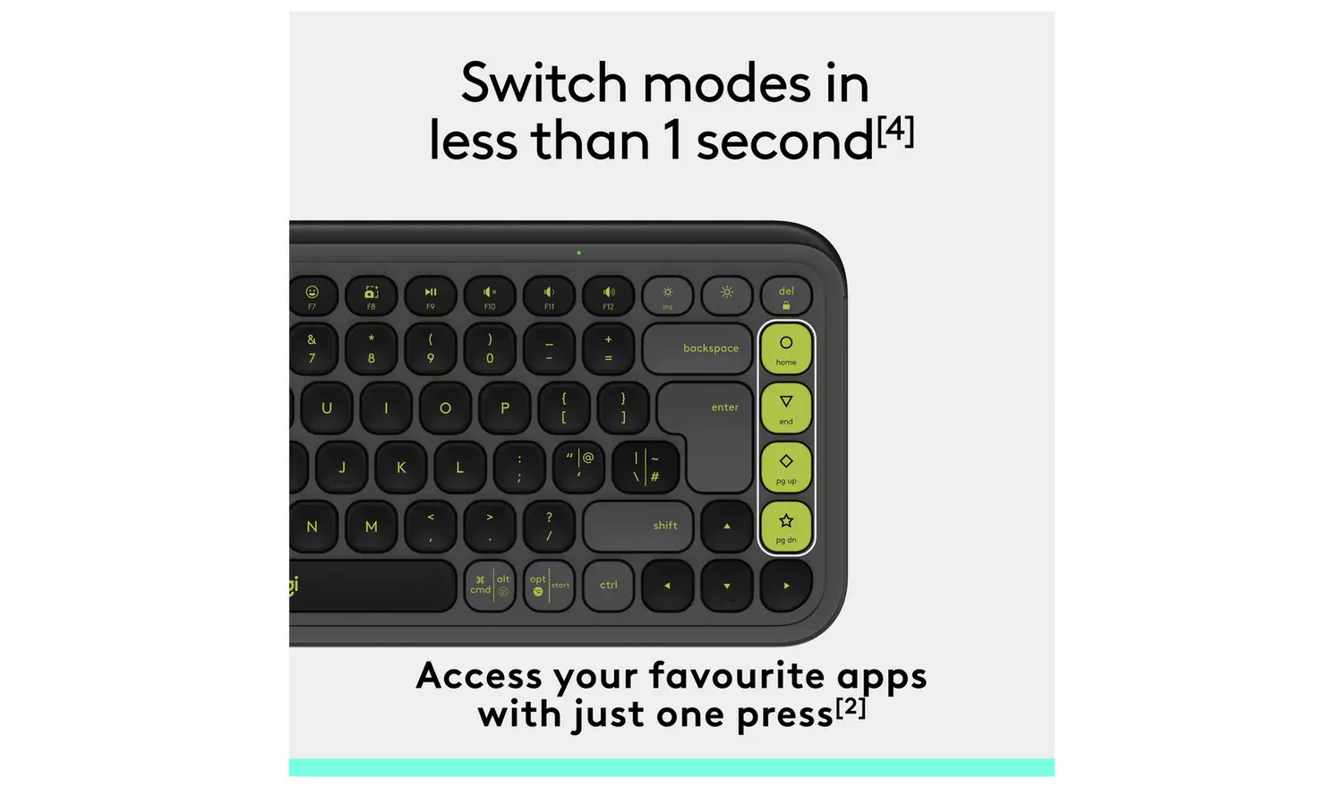 Logitech POP Icon Keys Wireless Keyboard - Graphite