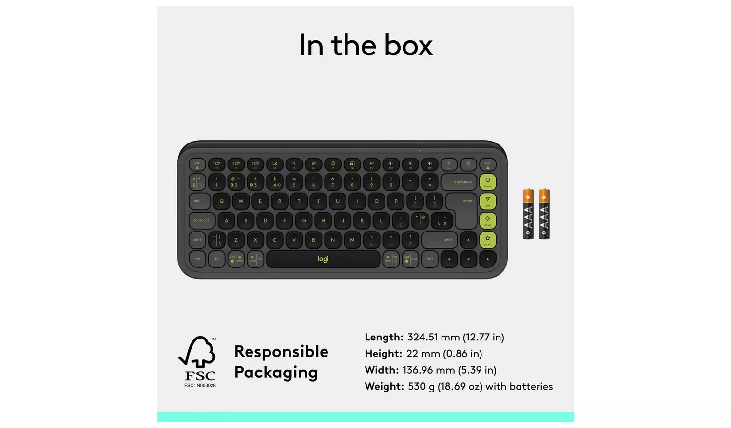Logitech POP Icon Keys Wireless Keyboard - Graphite