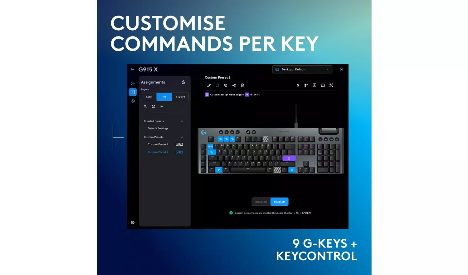 Logitech G915 X Wired Gaming Keyboard - Black