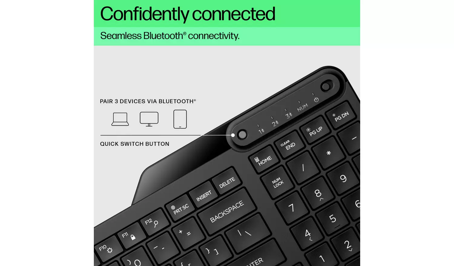 HP 460 Multi-Device Wireless Bluetooth Keyboard - Black