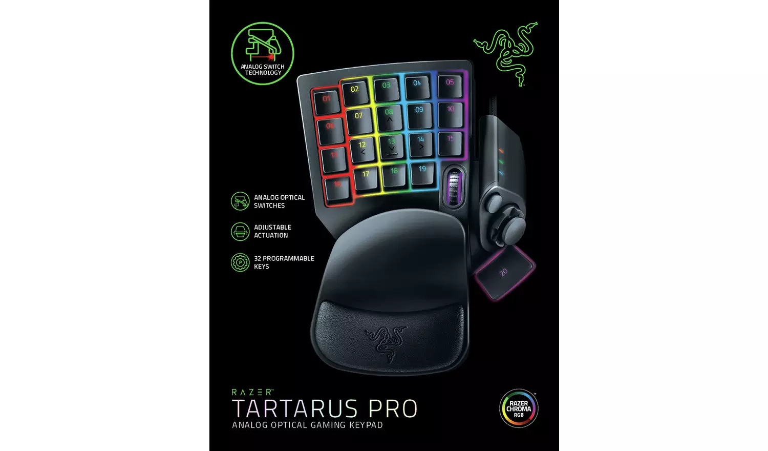 Razer Tartarus Pro Analog Switch PC Gaming Keypad - Black