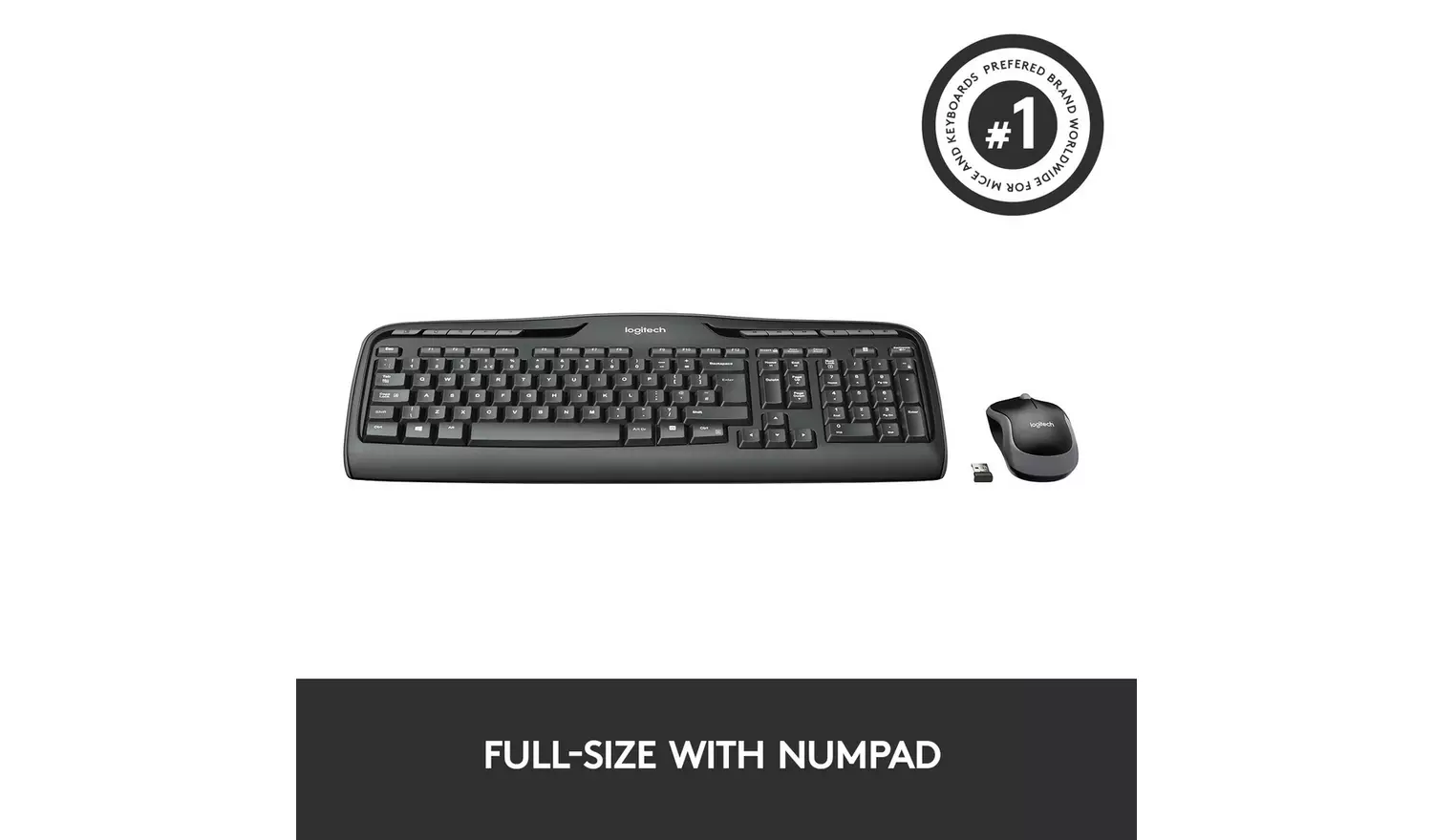 Logitech MK330 Wireless Mouse and Keyboard - Black