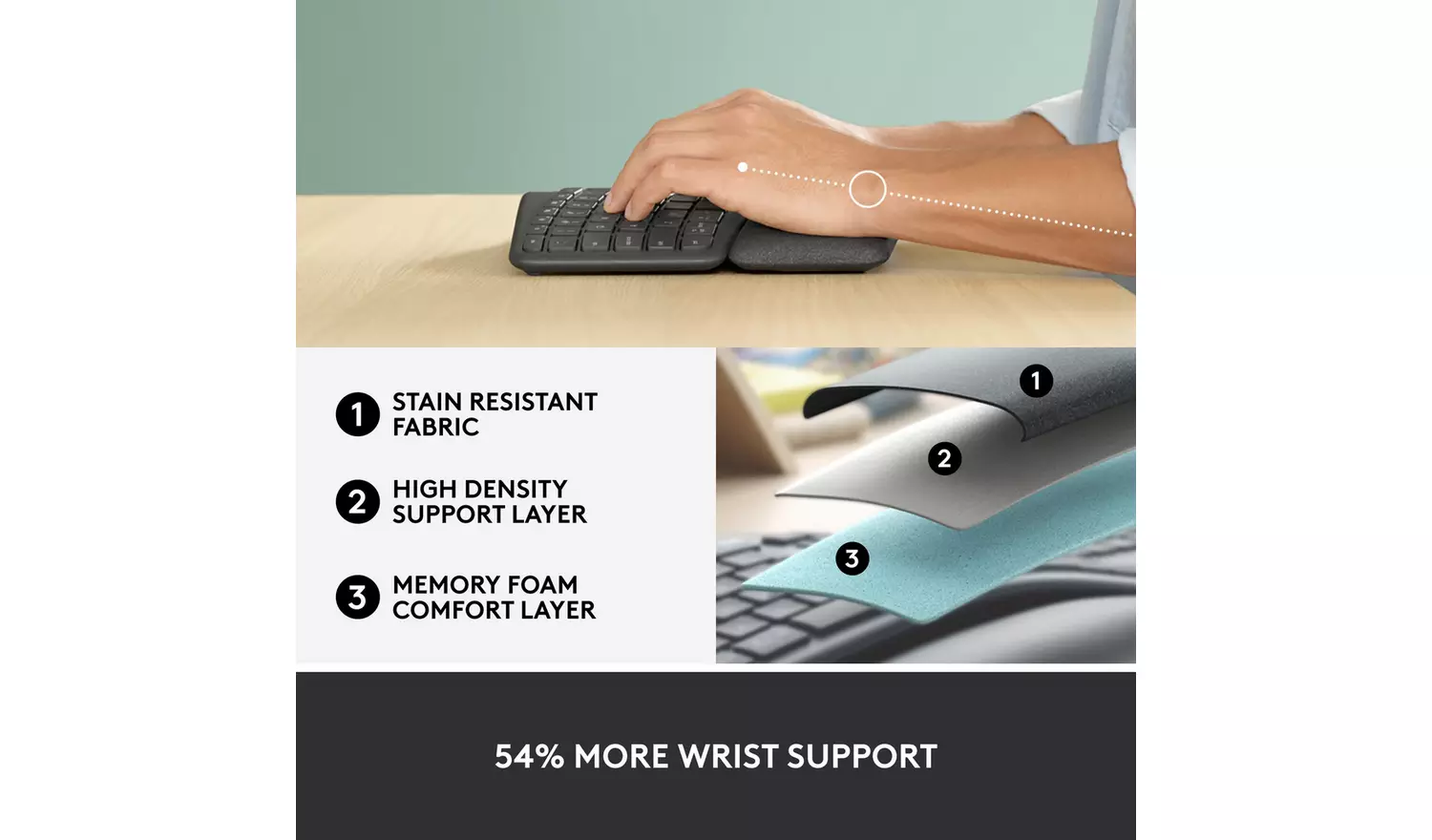 Logitech ERGO K860 Wireless Ergonomic Keyboard - Grey