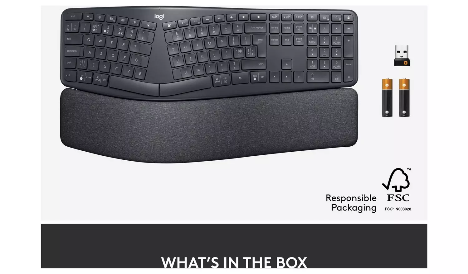 Logitech ERGO K860 Wireless Ergonomic Keyboard - Grey