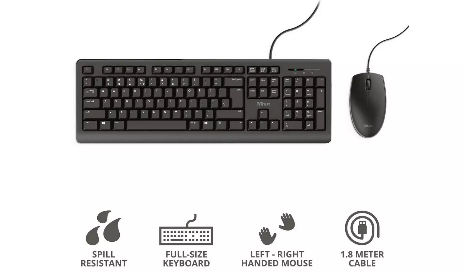 Trust Primo Wired Keyboard and Mouse Deskset