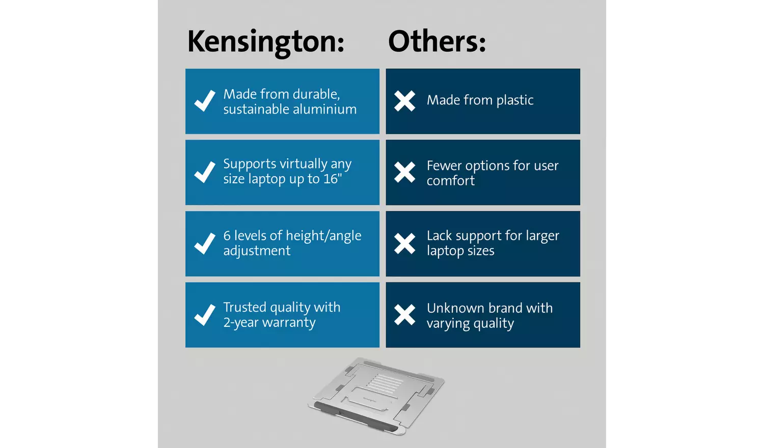 Kensington Aluminium Laptop Riser - Silver