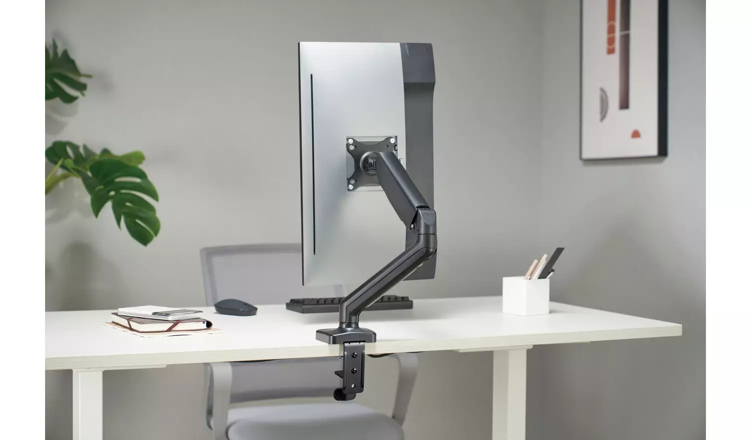 ProperAV Swing Arm Desk Monitor Mount Gas Spring 17-32 Inch