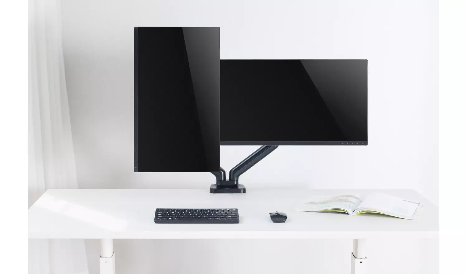 ProperAV Dual Swing Arm Monitor Mount Gas Spring 17-32 Inch