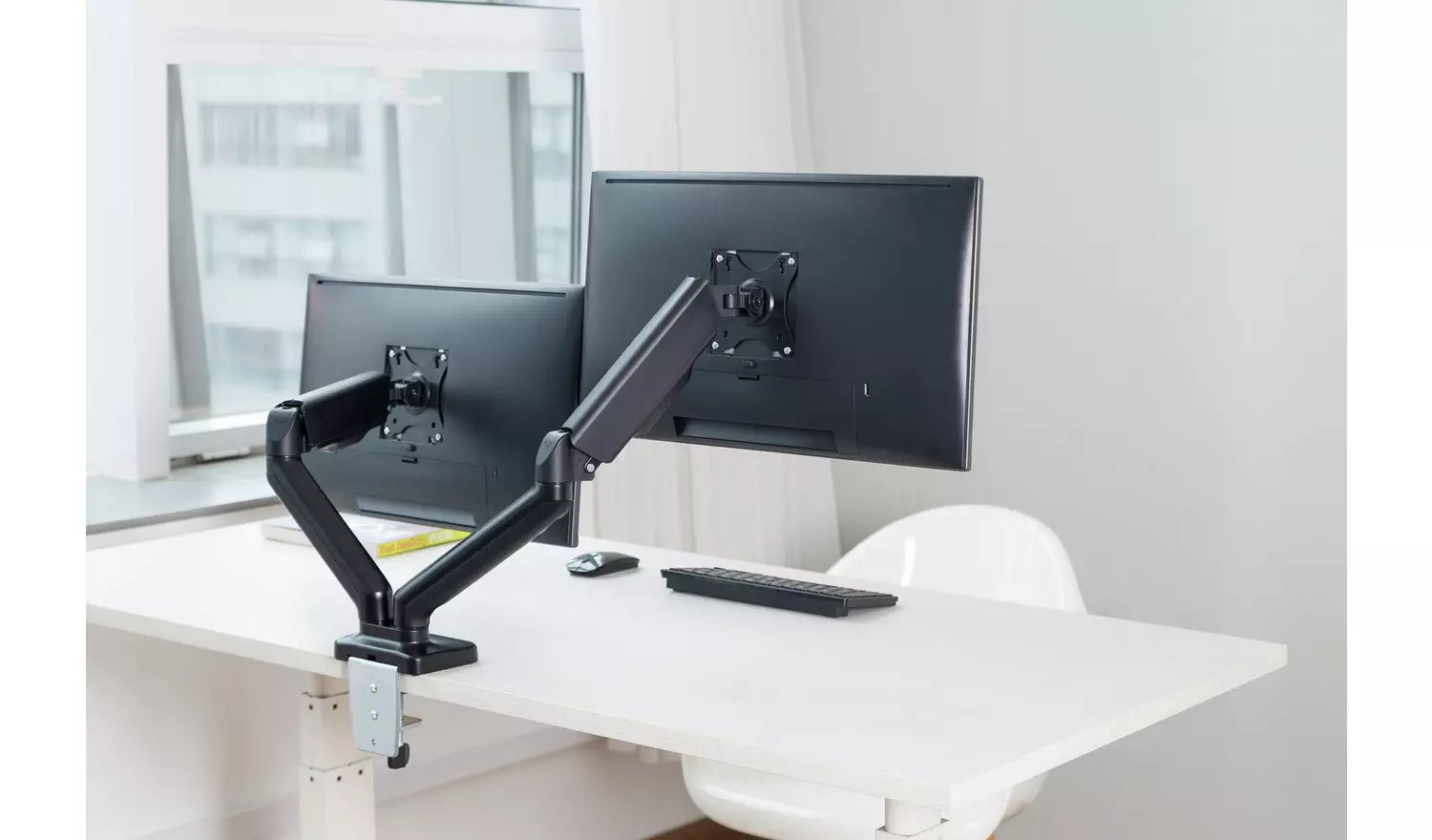 ProperAV Dual Swing Arm Monitor Mount Gas Spring 17-32 Inch