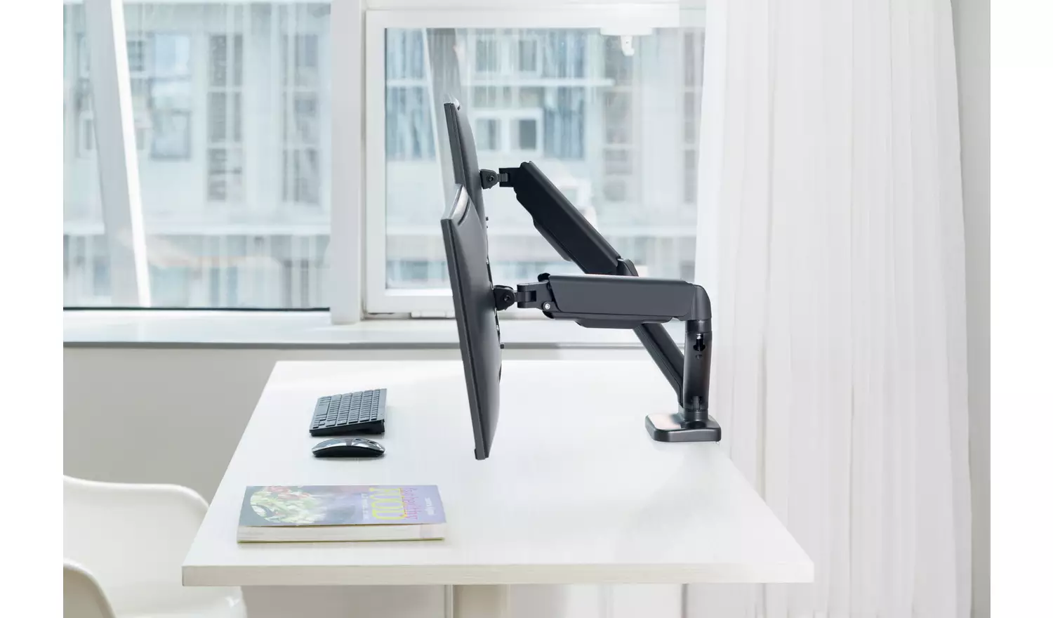 ProperAV Dual Swing Arm Monitor Mount Gas Spring 17-32 Inch