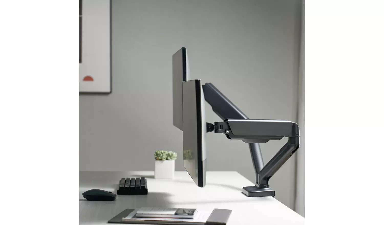 ProperAV Dual Swing Arm Monitor Mount Gas Spring 17-32 Inch