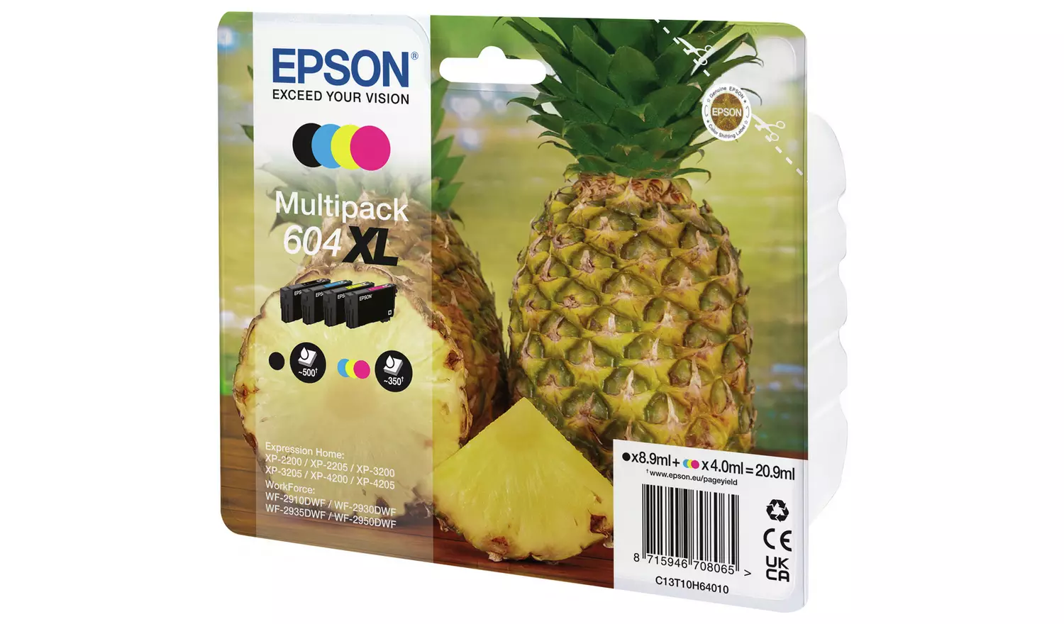 Epson 604 XL Pineapple 4 Ink Cartridges - Black & Colour