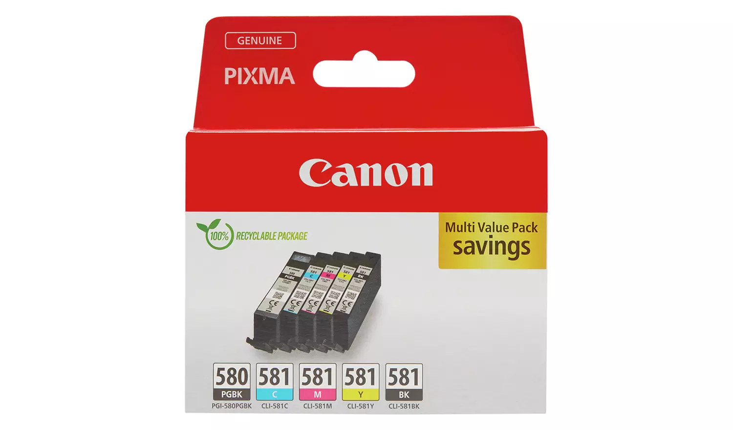 Canon PGI-580PGBK& CLI-581 Ink Cartridges - Black & Colour