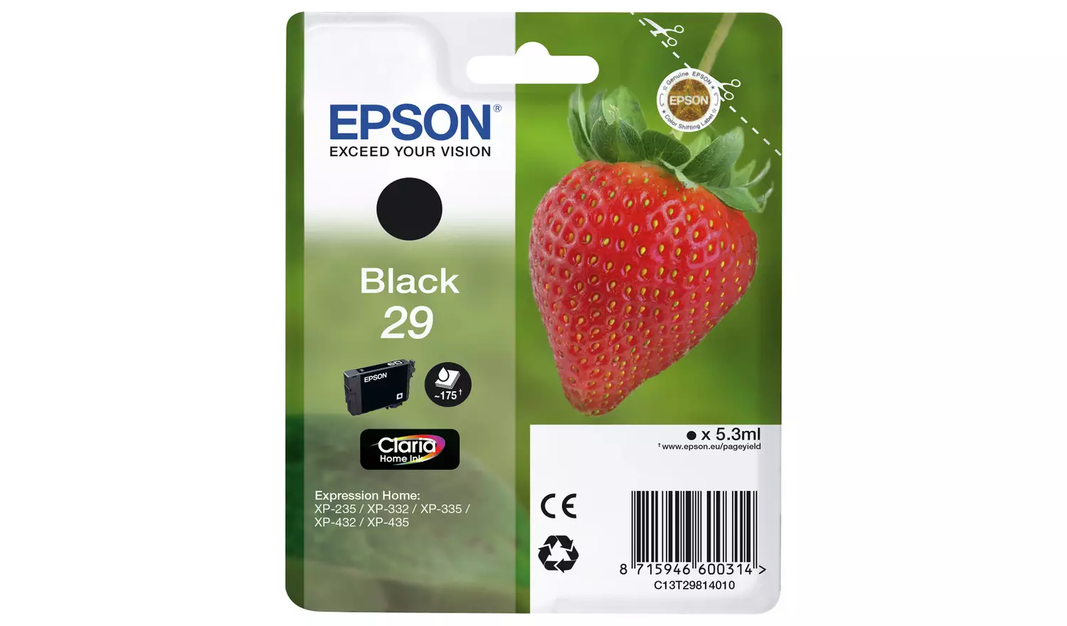 Epson 29 Strawberry Ink Cartridge - Black
