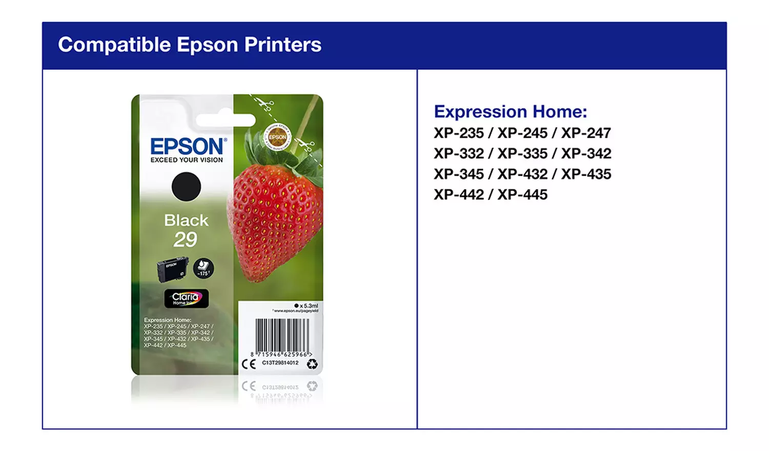 Epson 29 Strawberry Ink Cartridge - Black