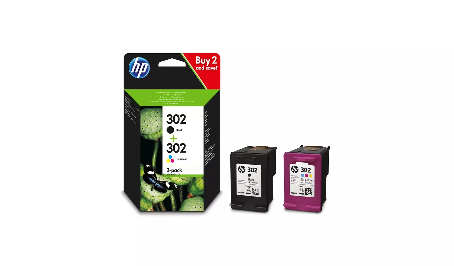HP 302 Original Ink Cartridges - Black & Colour