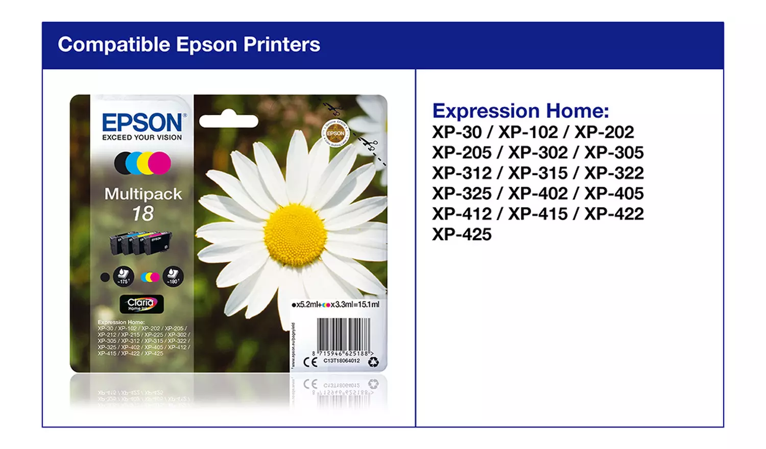 Epson 18 Daisy Ink Cartridges - Black & Colour