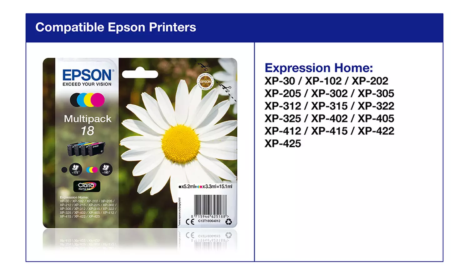 Epson 18 Daisy Ink Cartridges - Black & Colour