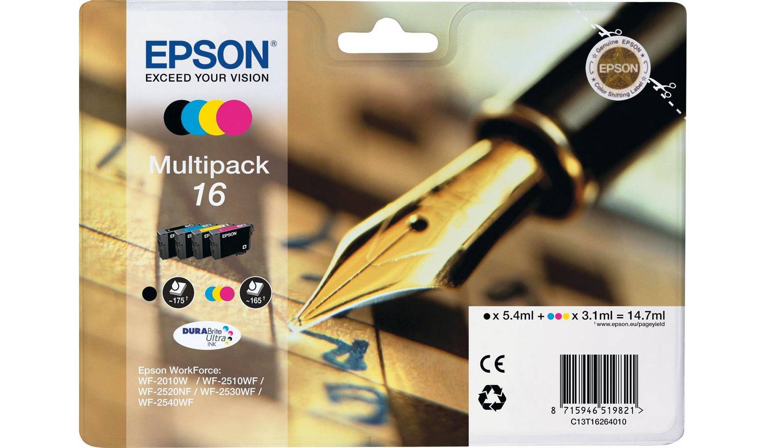 Epson 16 Pen Ink Cartridges - Black & Colour