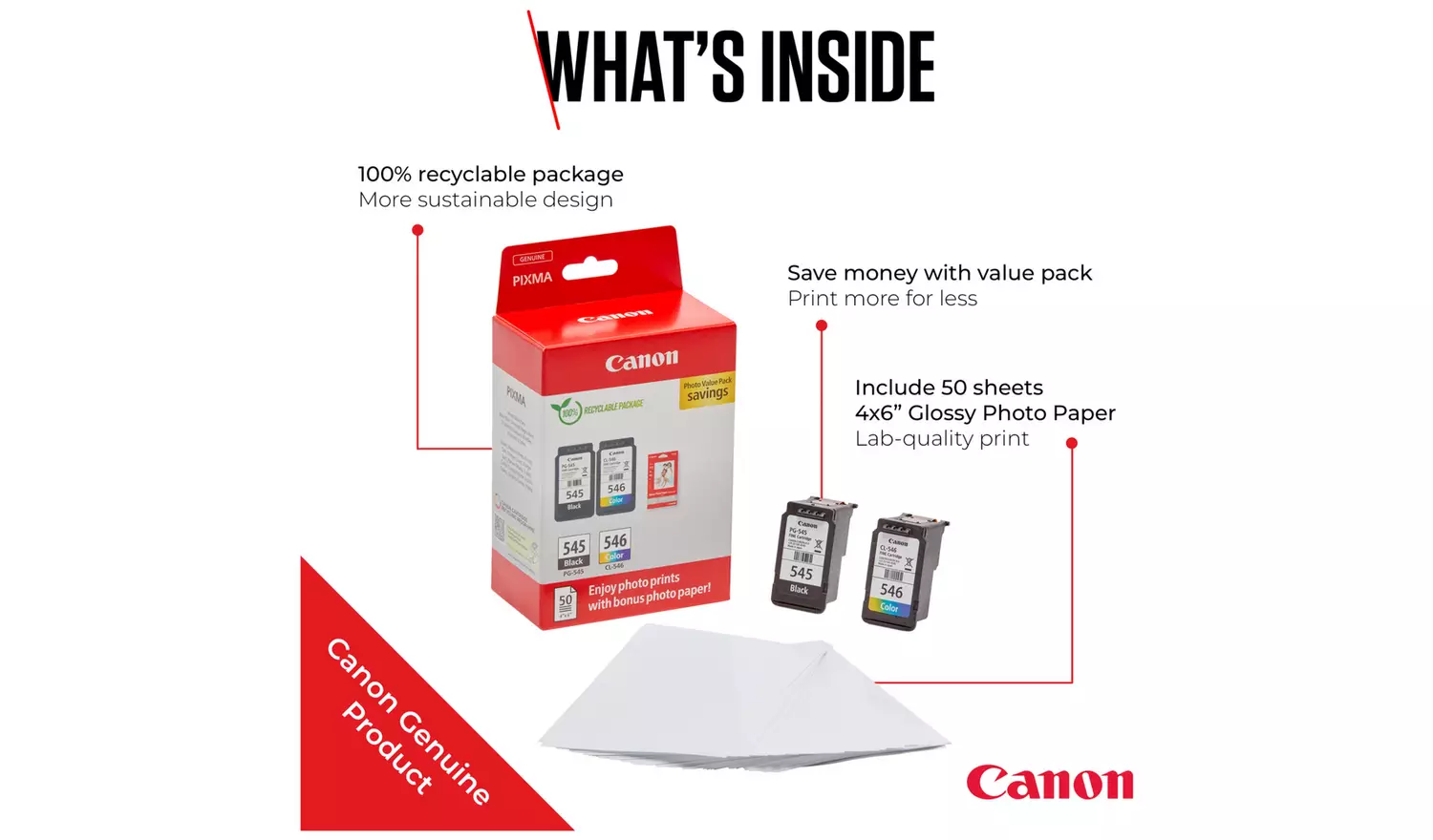 Canon PG-545 & CL-546 Ink Cartridge - Black & Colour