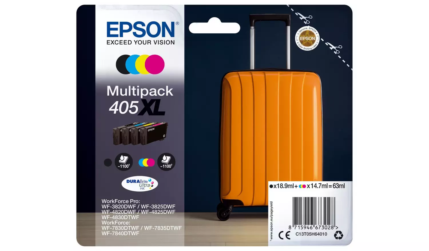 Epson 405XL DURABrite Ultra Ink Cartridges - Black & Colour