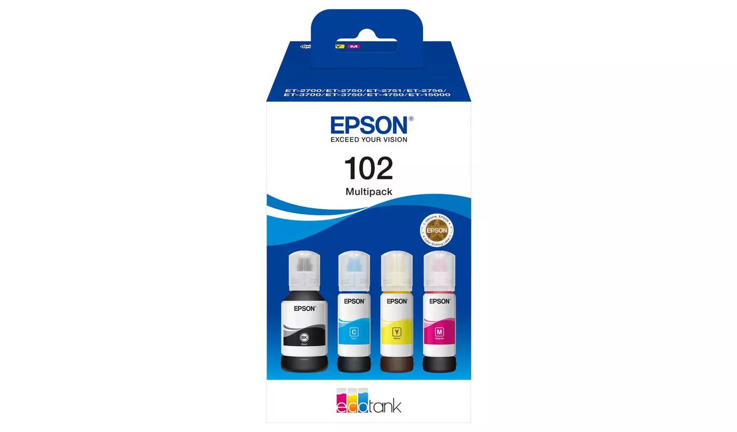 Epson 102 EcoTank 4 Ink Cartridges - Black & Colour