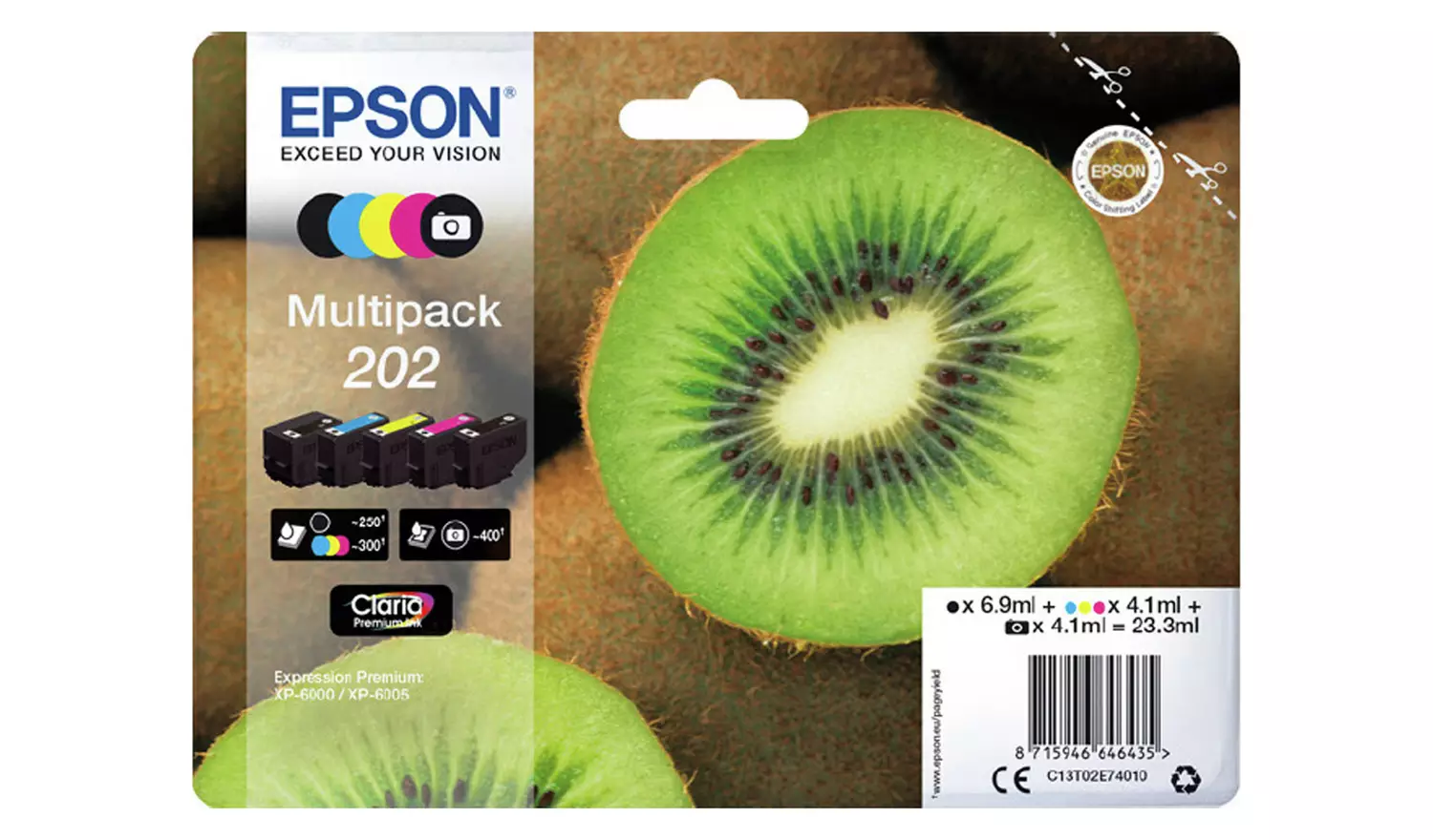Epson 202 Kiwi Ink Cartridges - Black & Colour