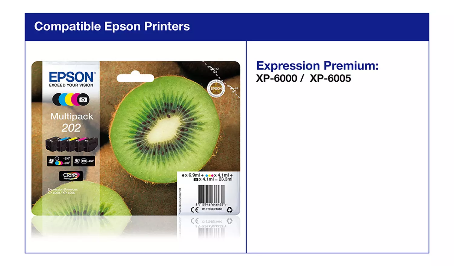 Epson 202 Kiwi Ink Cartridges - Black & Colour