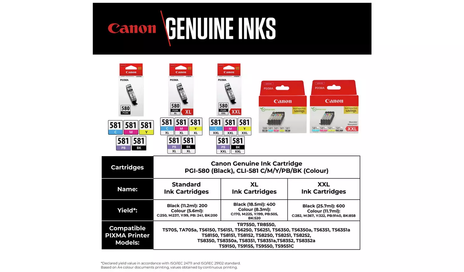 Canon PGI-580 XL High Capacity Ink Cartridge - Black